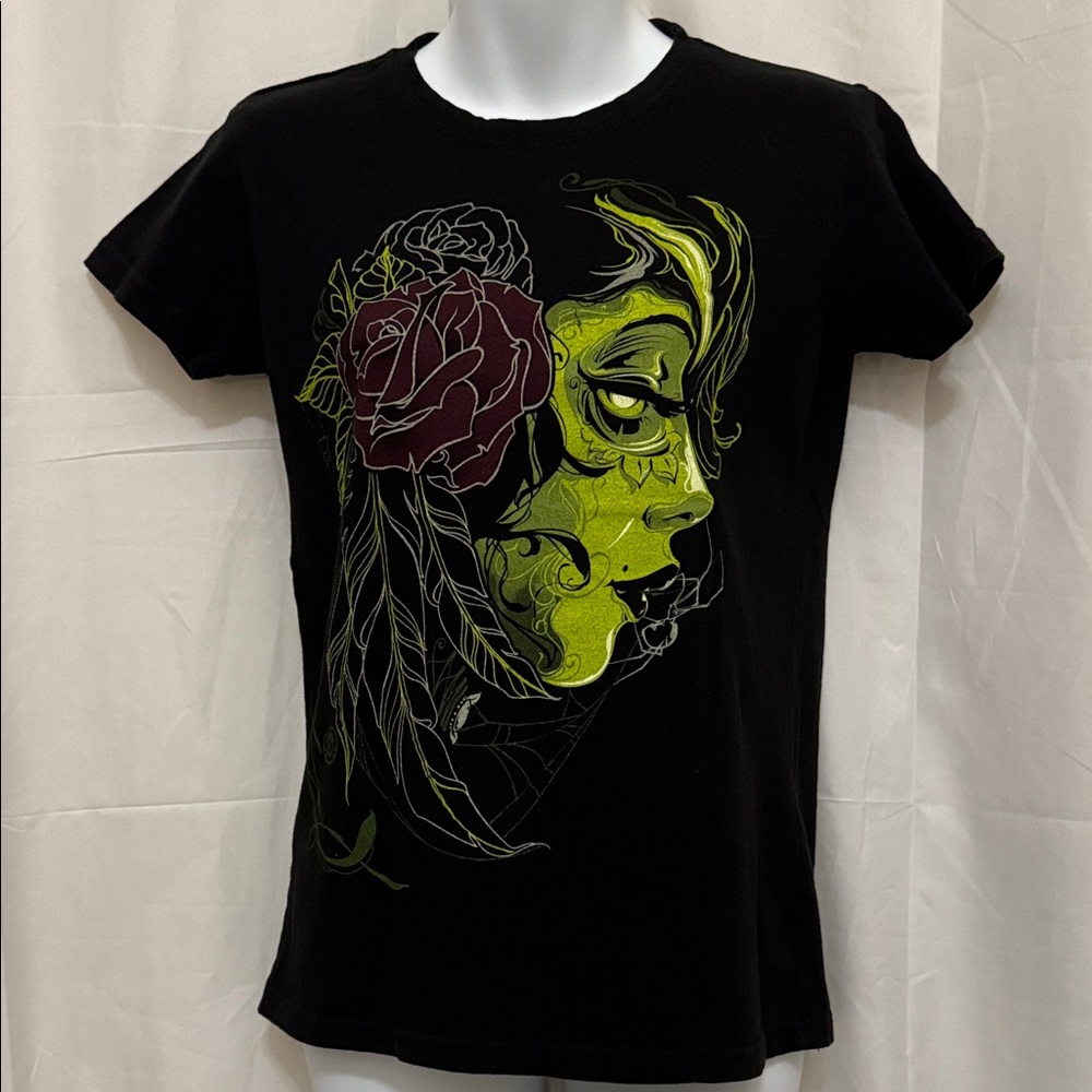 Edgy Black Graphic Women's Tee